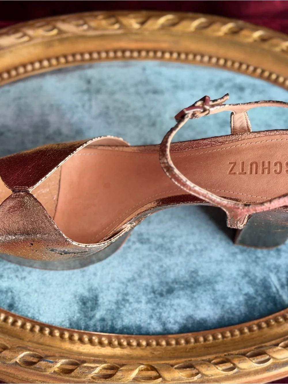 SCHUTZ Metallic Gold Platform Sandal